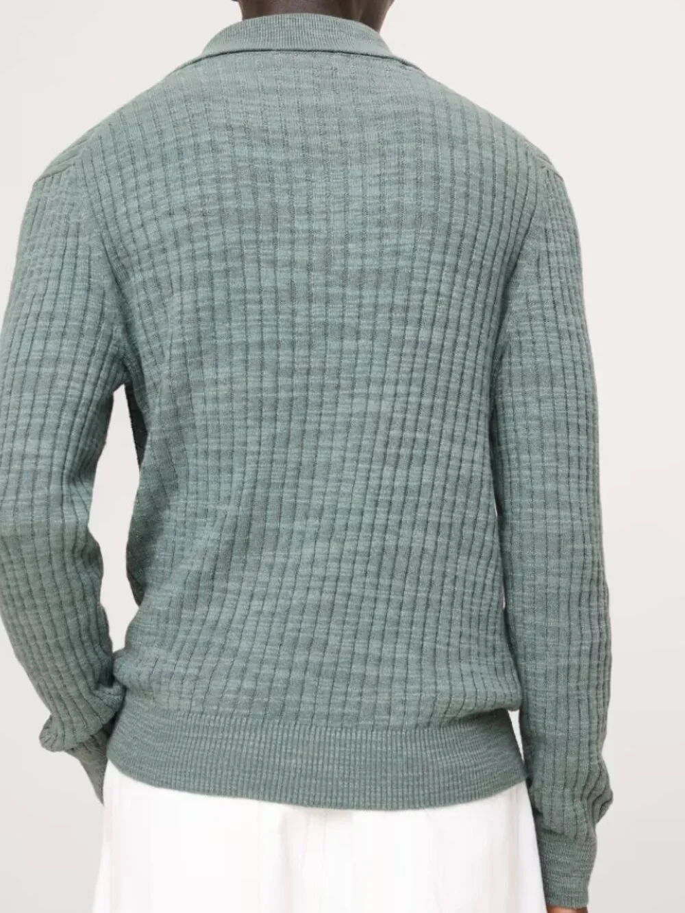 Banana Republic Linen-Cotton Slub Johnny Collar Sweater Polo